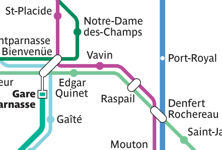 Snippet of a diagram of the Paris Metro