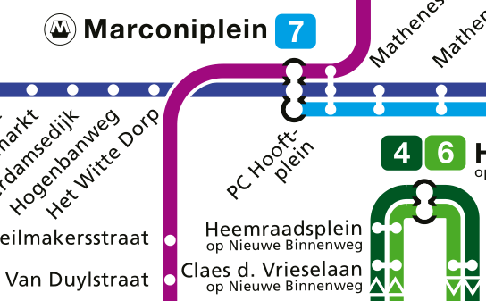 Snippet of a diagram of the Rotterdam tram network